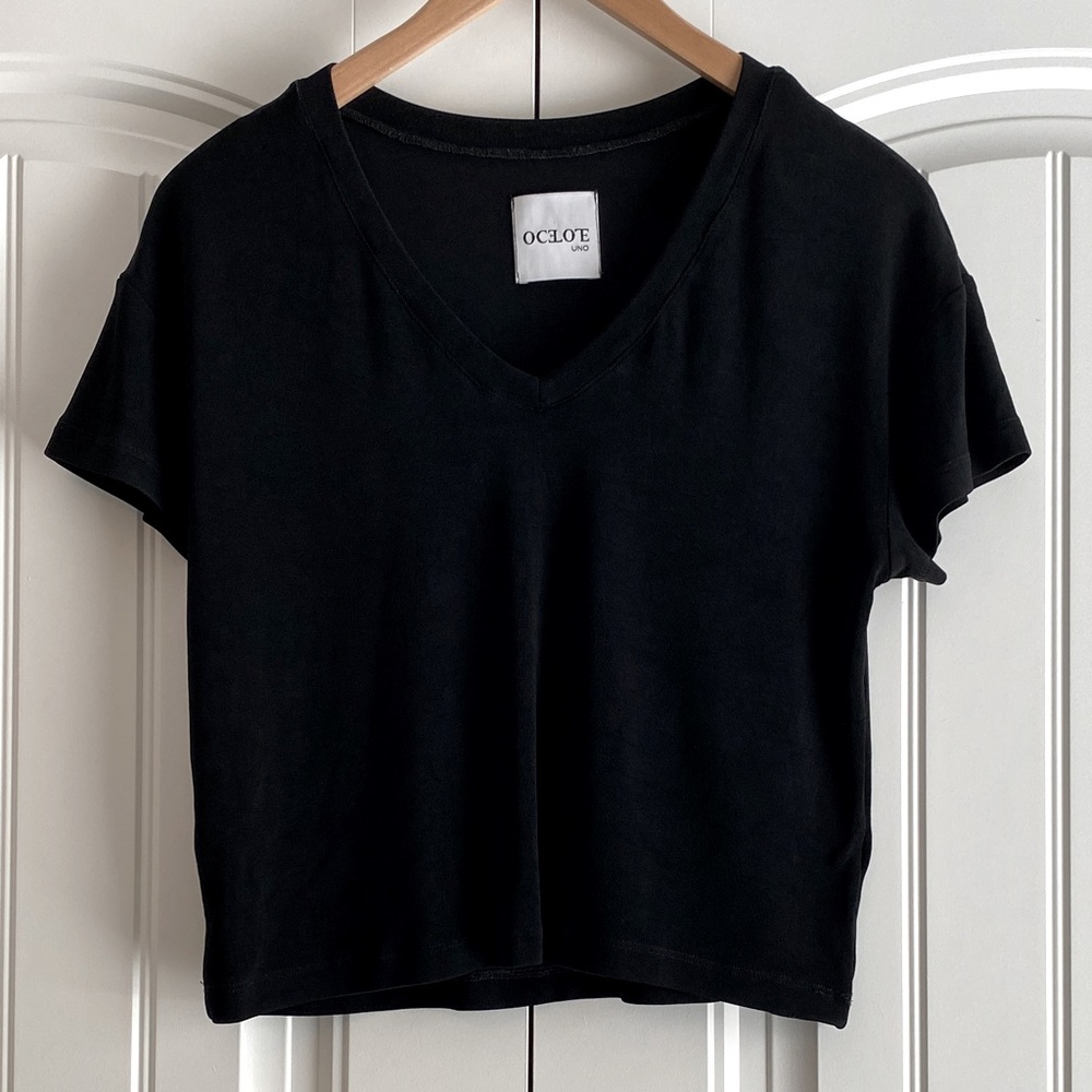 Ocelote‎ Uno Brand Women's Basic Black T Shirt Top Size M